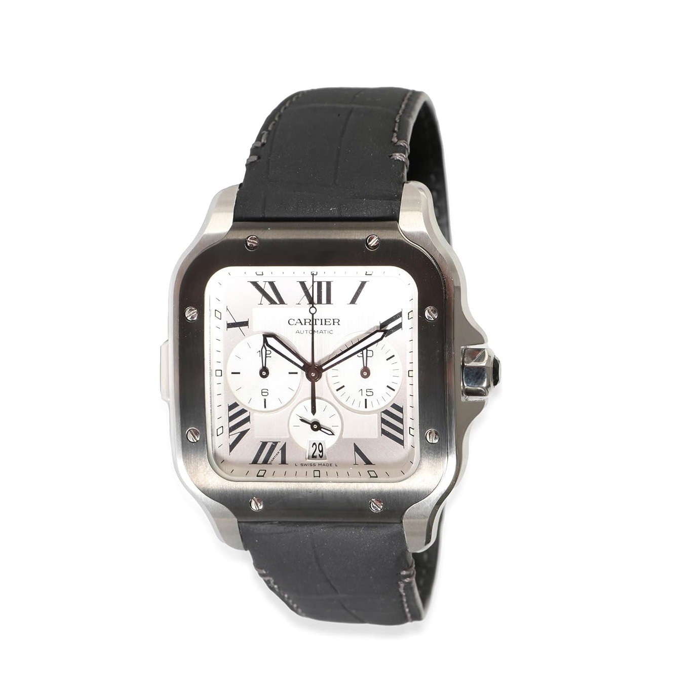CARTIER Pre-Loved, Santos de Cartier, Santos de Cartier Chrono, 7.50, Stainless Steel