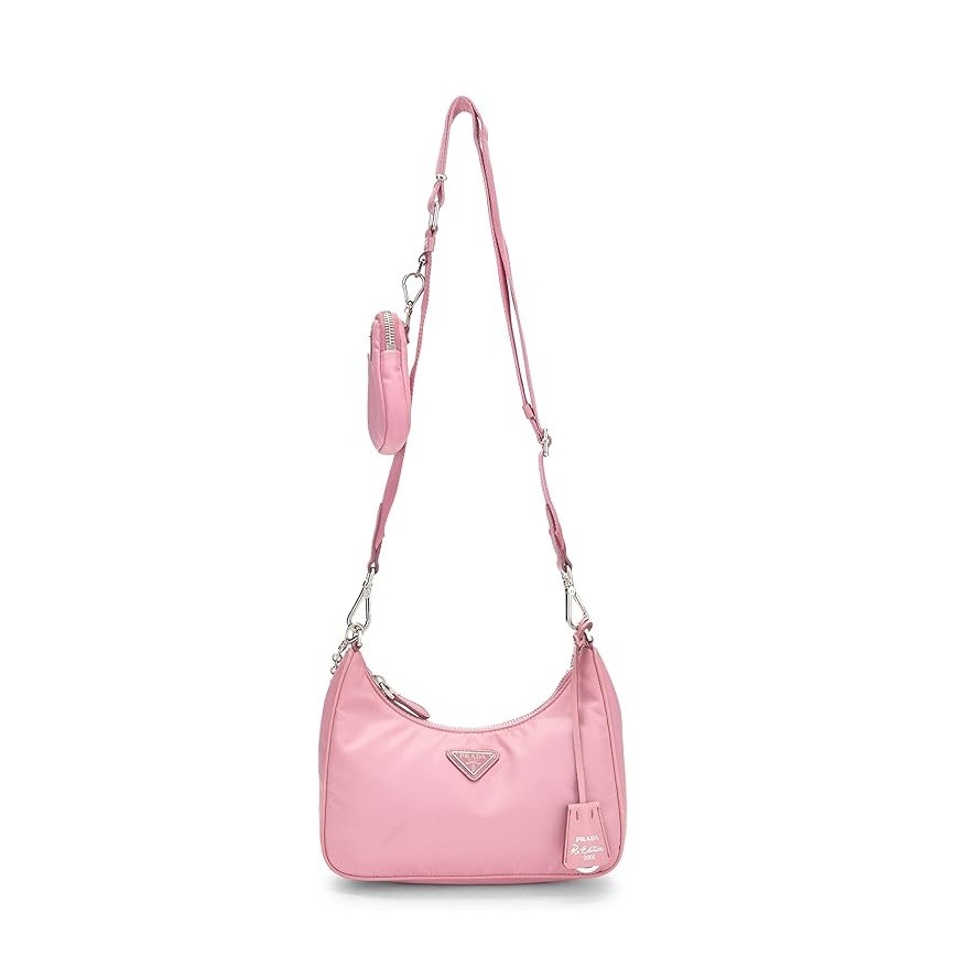 Prada Pre-Loved Pink Tessuto Re-Edition 2005 Hobo Mini, Pink