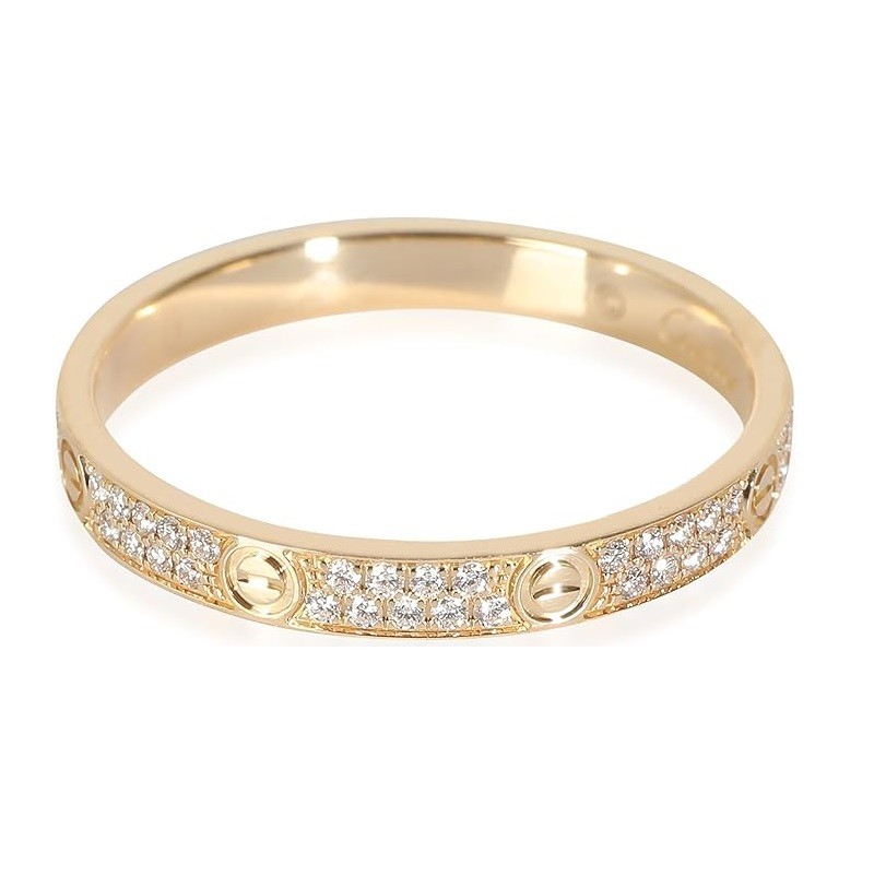 CARTIER Pre-Loved, Love Wedding Band, Diamonds, Rose Gold, 53