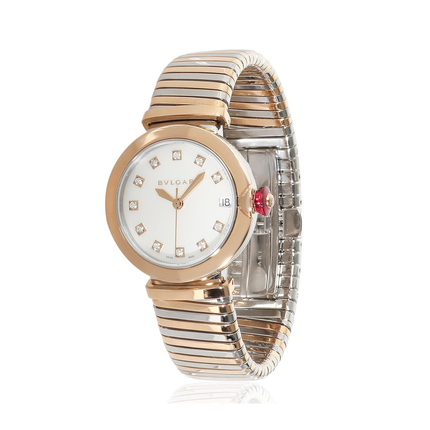 BVLGARI Pre-Loved Lvcea Tubogas Watch, 7.00, 18KR+SS