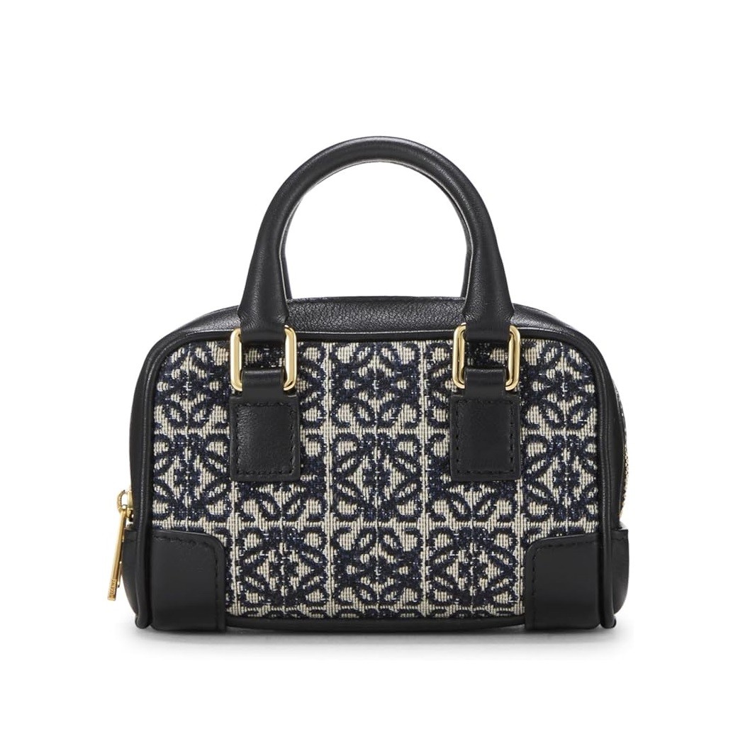 LOEWE Pre-Loved Black Jacquard Amazona Nano, Black