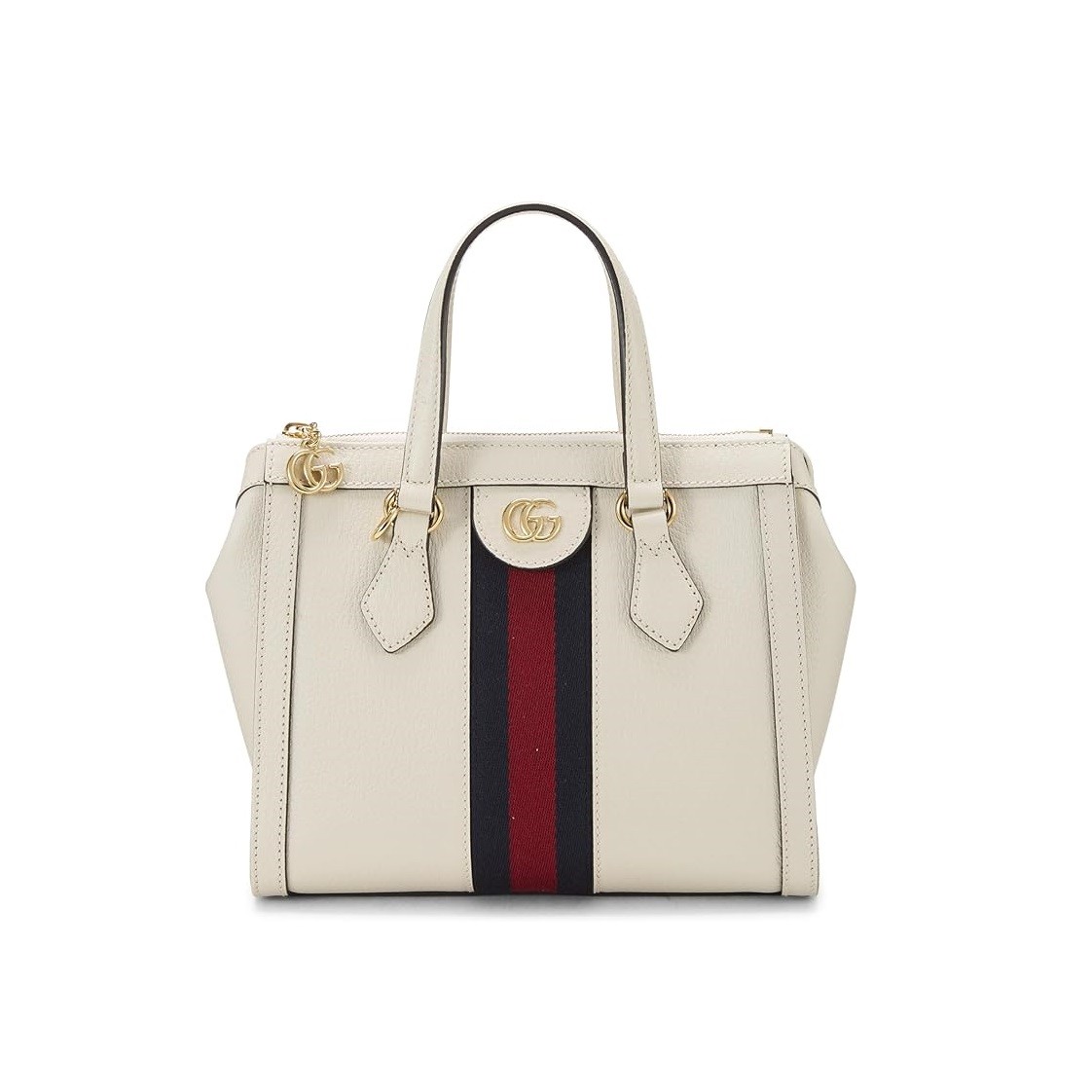 Gucci Pre-Loved White Leather Ophidia Tote Small, White