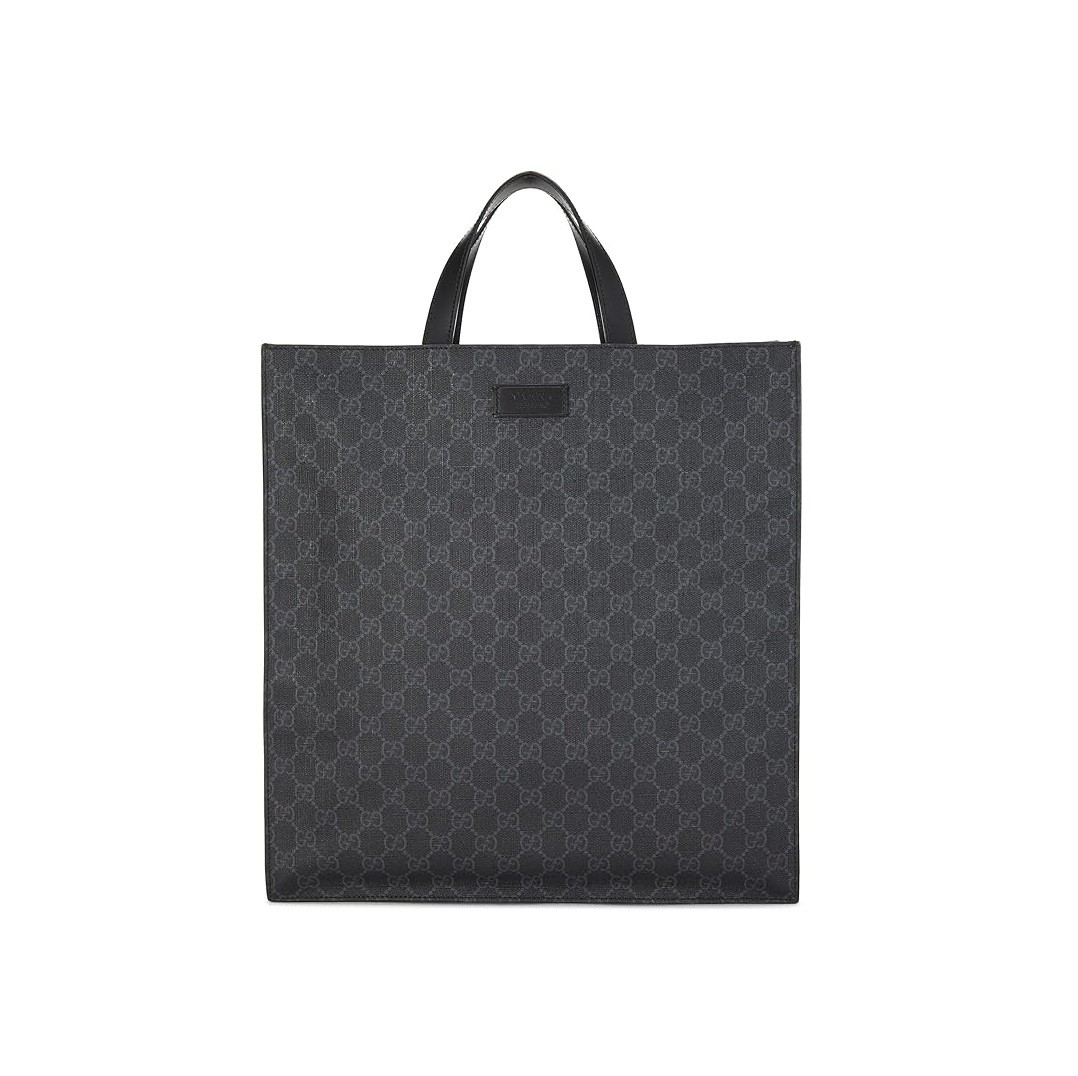Gucci Pre-Loved Black Original GG Supreme Canvas Tote, Black