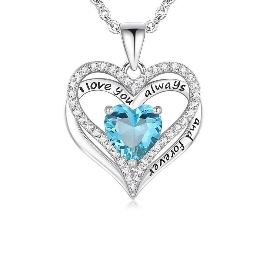 S925 Sterling Silver Necklace for Women, Wife Jewelry Rose Gold, Mom Birthday Valentines Mothers Day Gifts, Girlfriend Necklaces, Daughter Heart Jewel, Anniversary for Her