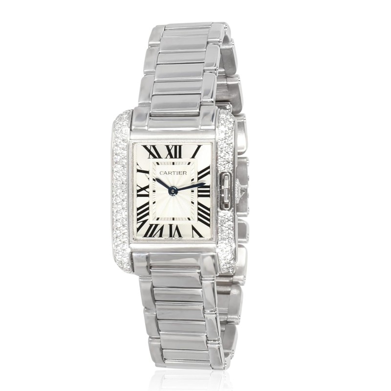 CARTIER Pre-Loved, Tank de Cartier, Tank Anglaise de Cartier, 6.50, 18K White Gold.