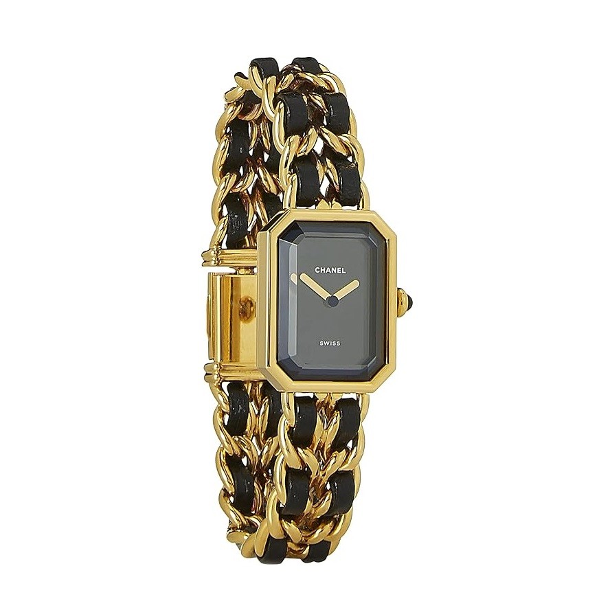 CHANEL Pre-Loved Black & Gold Premiere Watch Large, Black