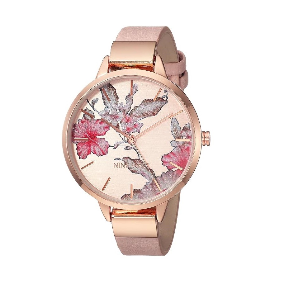 Nine West Women's Floral Dial Strap Watch