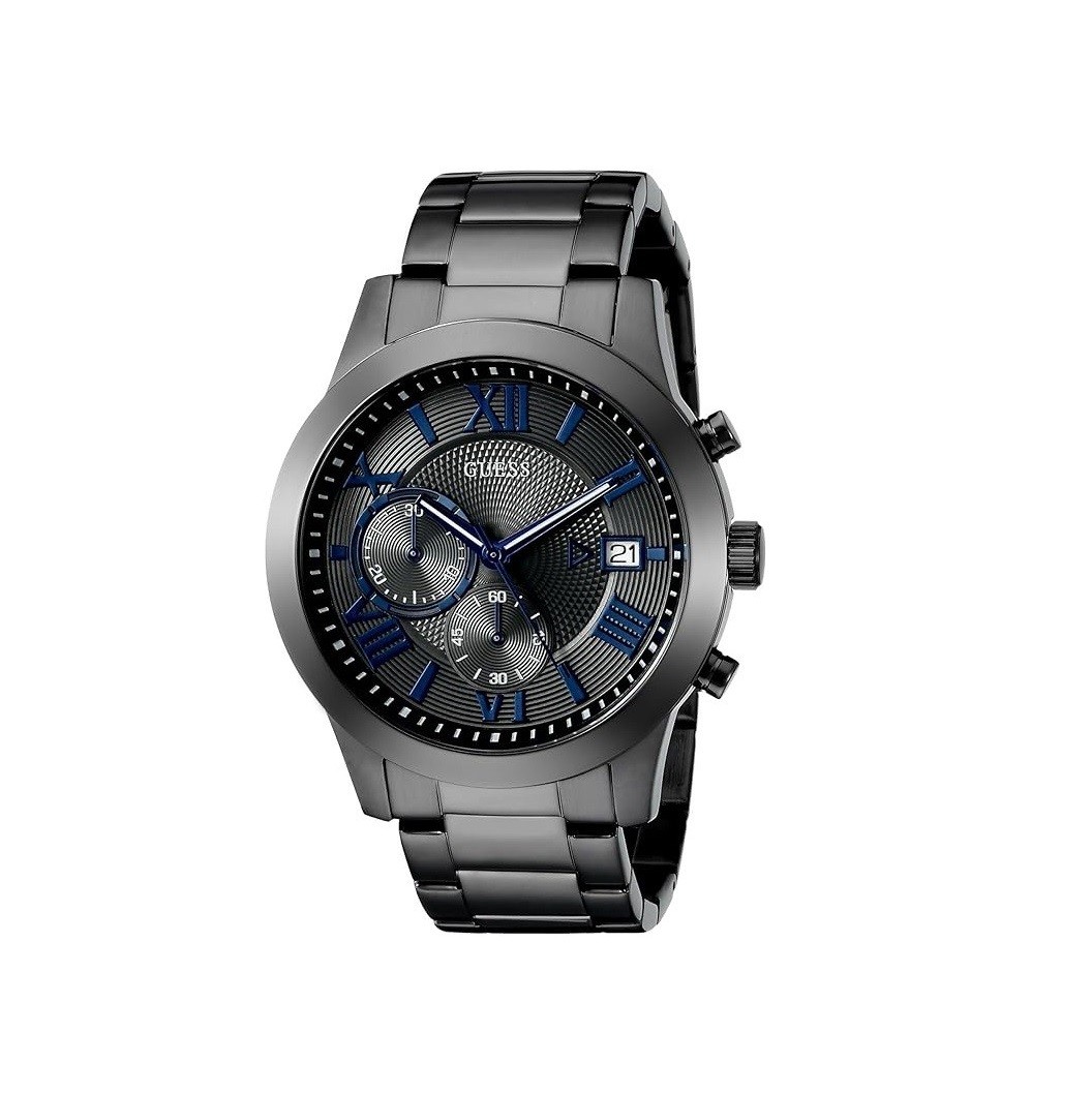 GUESS Men's Stainless Steel Gunmetal Chronograph Bracelet Watch