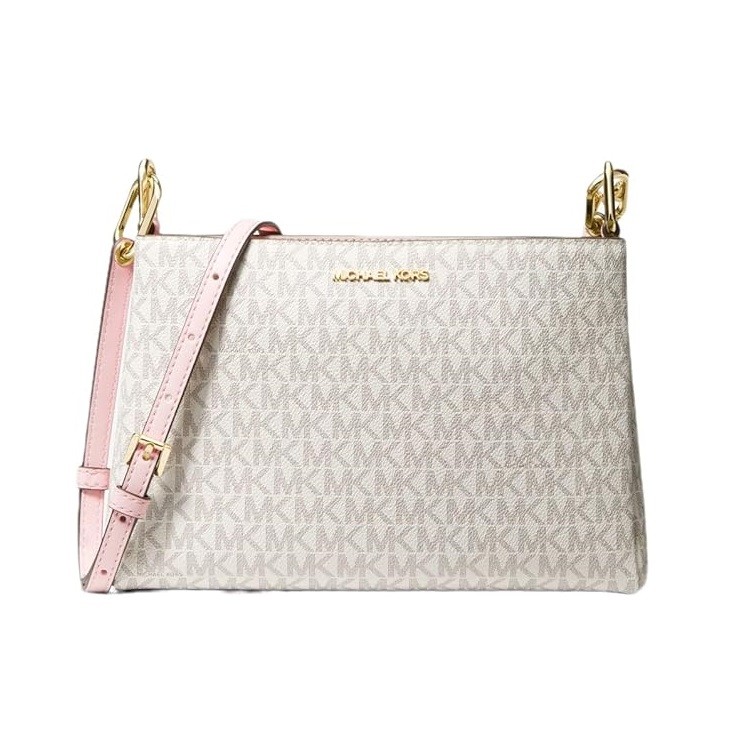 Michael Kors Trisha Leather Medium Triple Compartment Crossbody