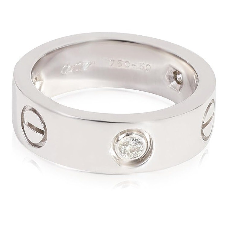 CARTIER Pre-Loved Love Ring, 5.25, White Gold