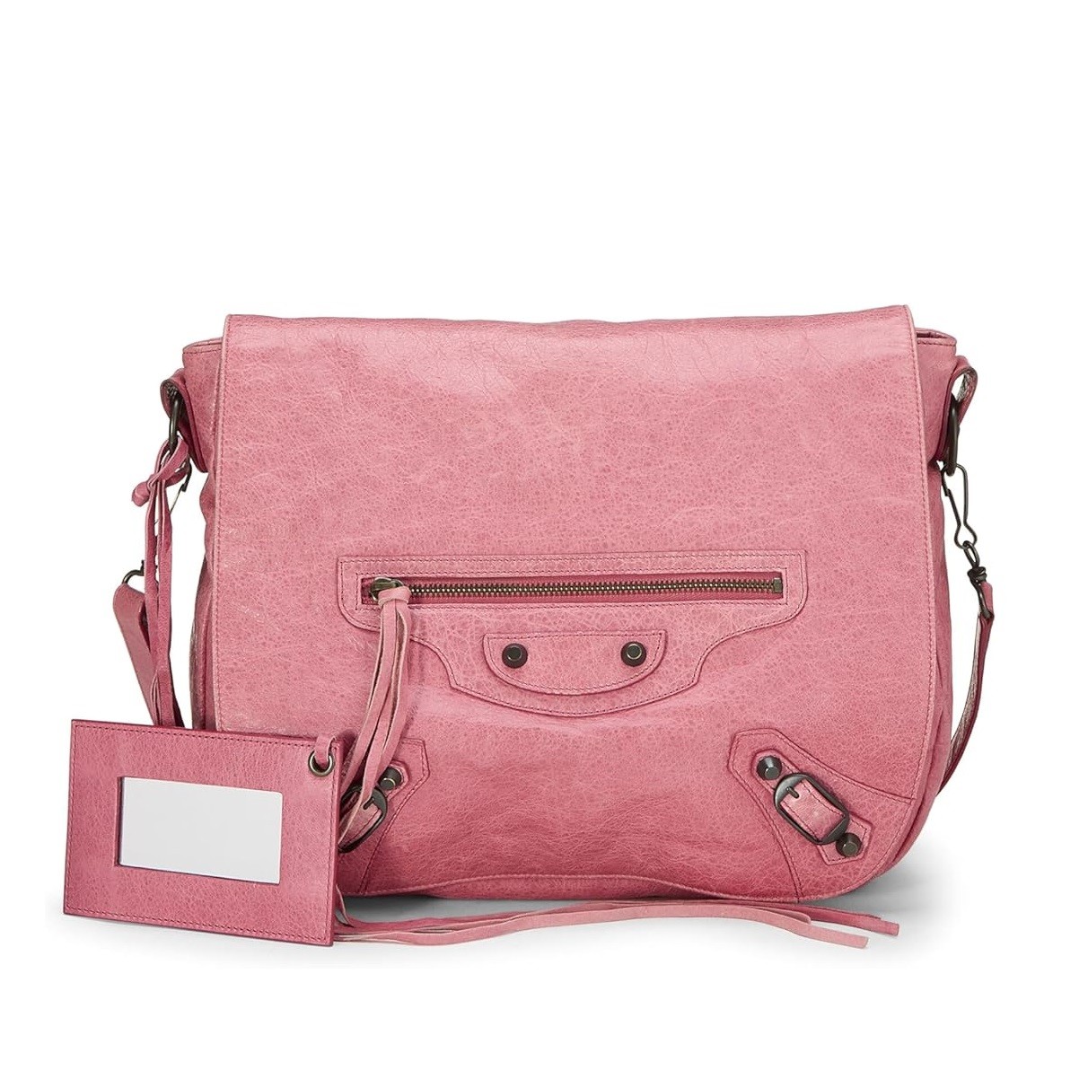 Balenciaga Pre-Loved Pink Agneau Classic Folk Messenger, Pink
