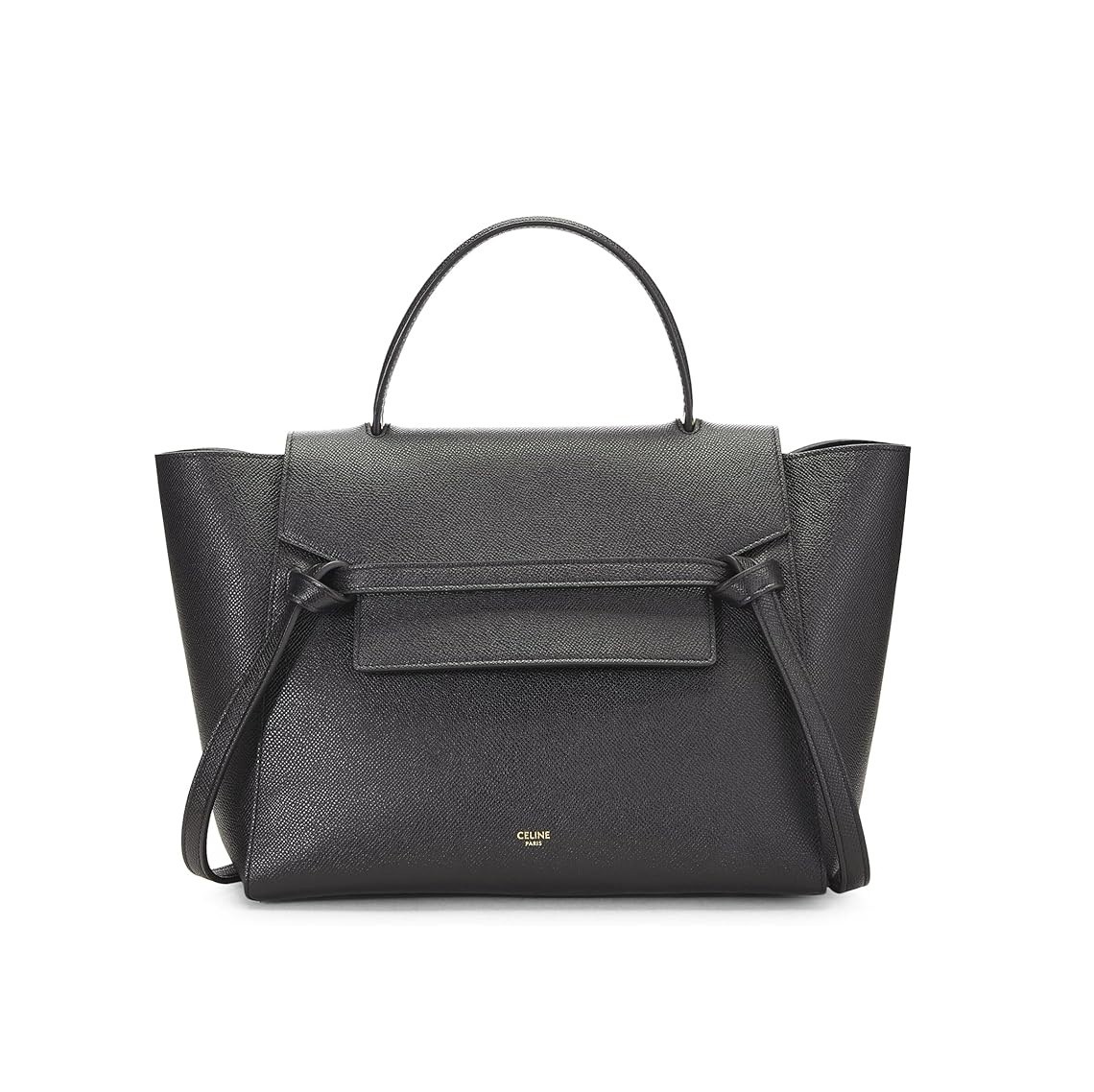 Celine Céline, Pre-Loved Black Grained Calfskin Belt Bag Mini, Black