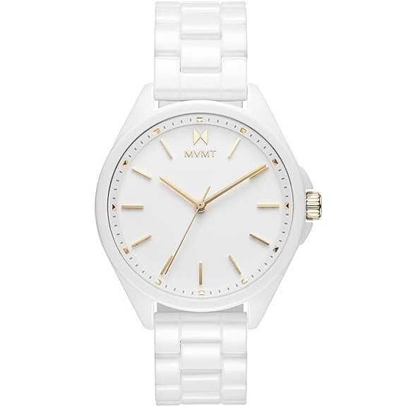 MVMT Coronada Ceramic Women’s Wristwatch - Analog Watch for Women - Water-Resistant 3 ATM/30 Meters Minimalist Women’s Watch - Small, Metal Watch with Interchangeable Bands - 36mm
