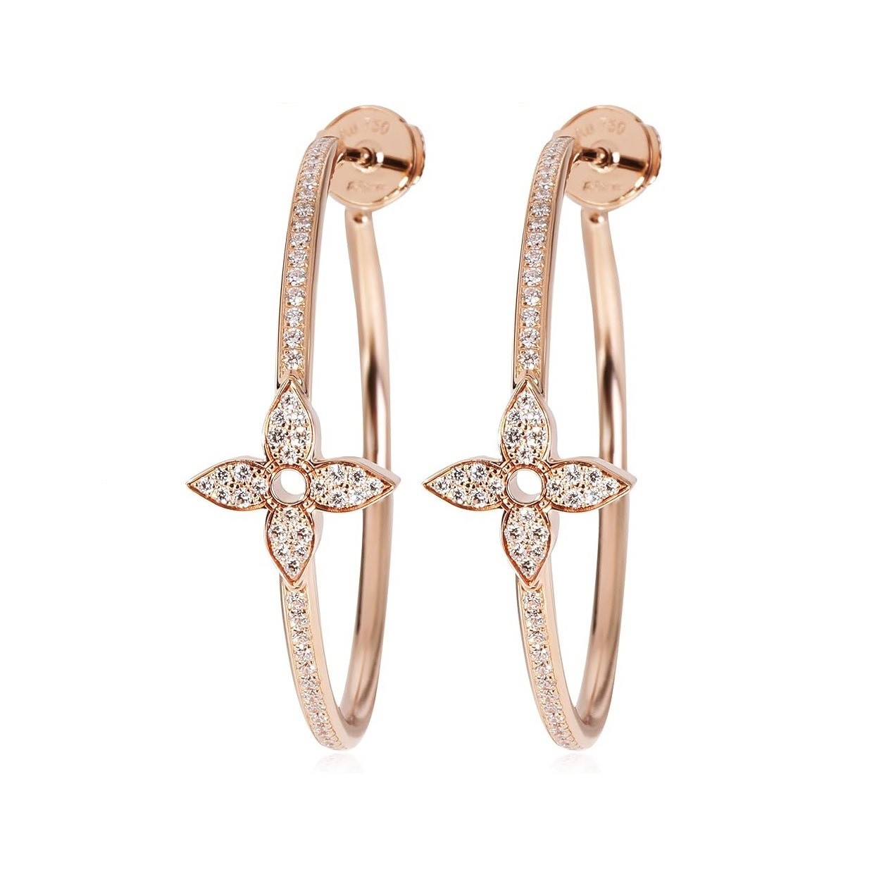 Louis Vuitton Pre-Loved Hoop Earrings, Rose Gold