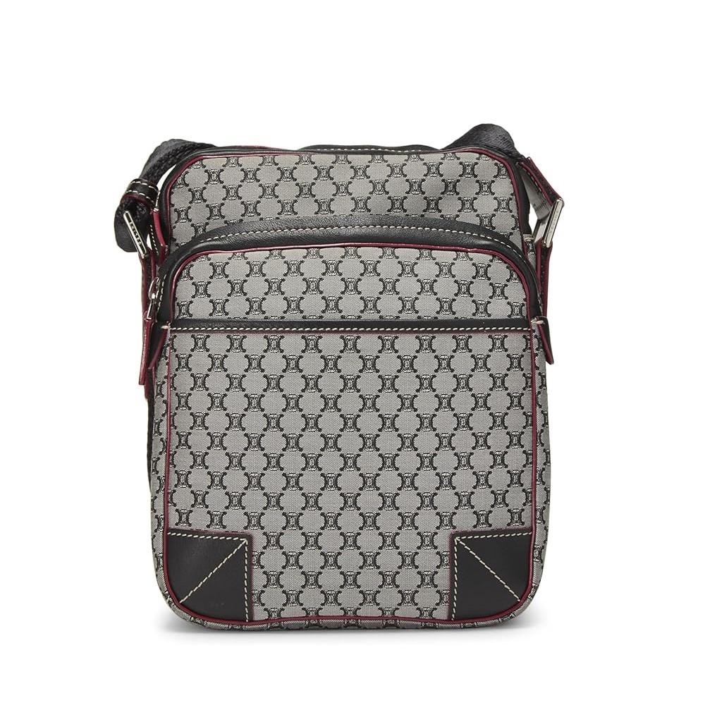 Celine Céline, Pre-Loved Black Canvas Triomphe Messenger, Black