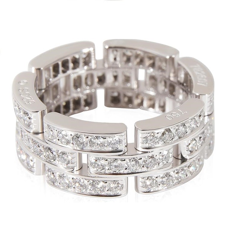 CARTIER Pre-Loved Panthere Ring, 6, White Gold