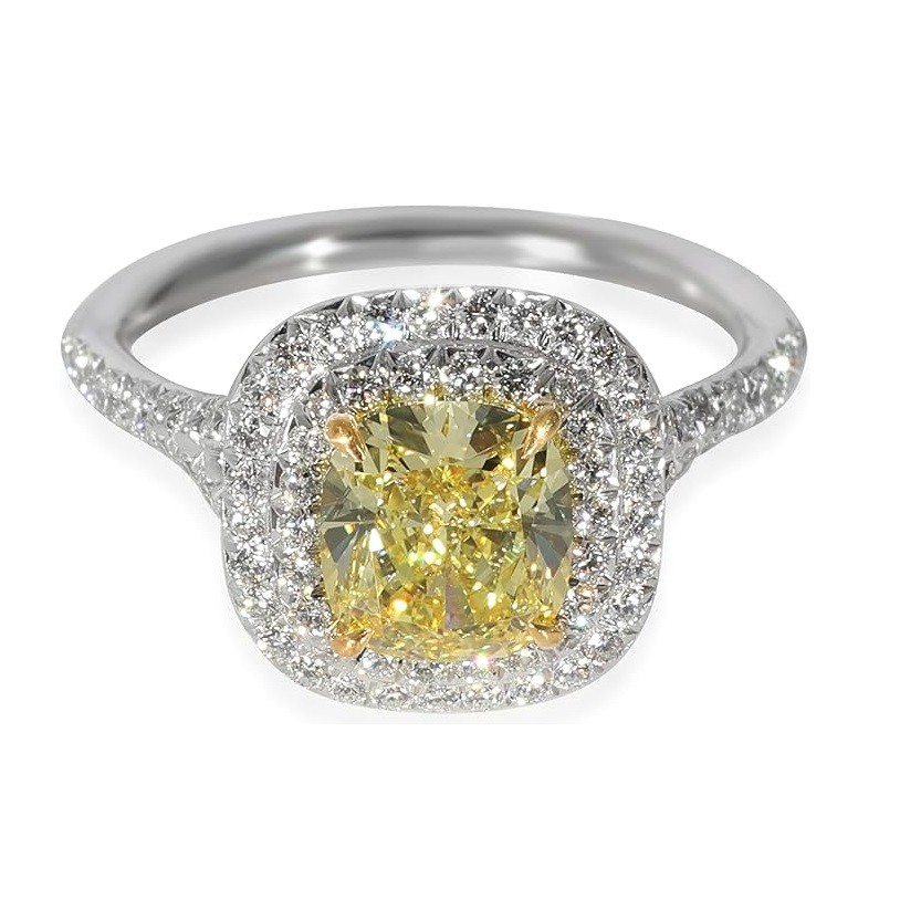 Tiffany & Co. Pre-Loved, Soleste Yellow Diamond Engagement Ring in 18k Gold & Platinum 1.98, 6