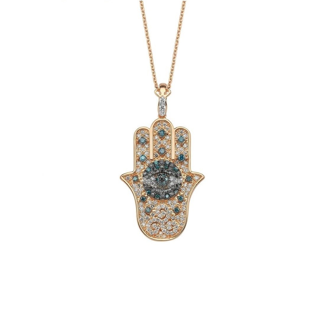 Bee Goddess Hamsa 14k Rose Gold Necklace, KL28968
