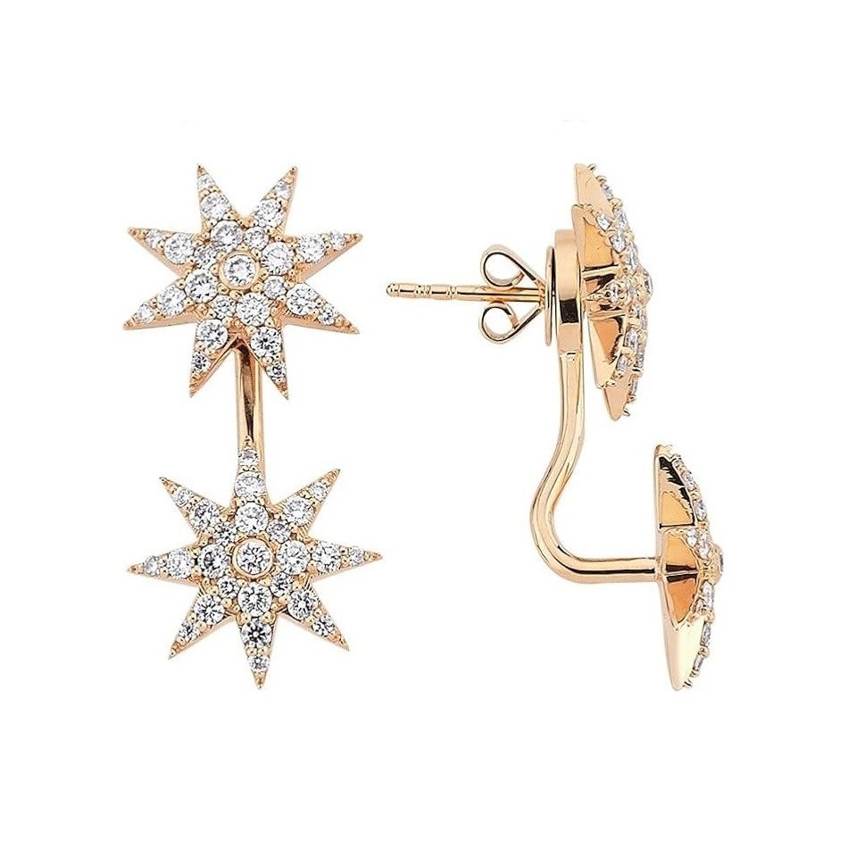 Bee Goddess Venus Star Gold Diamond Earring