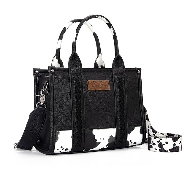 Montana West × Wrangler Tote Bag for Women Western Cow Print Purse Designer Top Handle Handbags