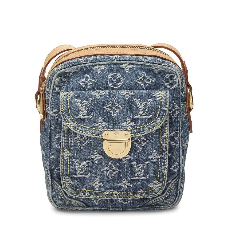 Louis Vuitton Pre-Loved Blue Monogram Denim Camera Bag, Blue