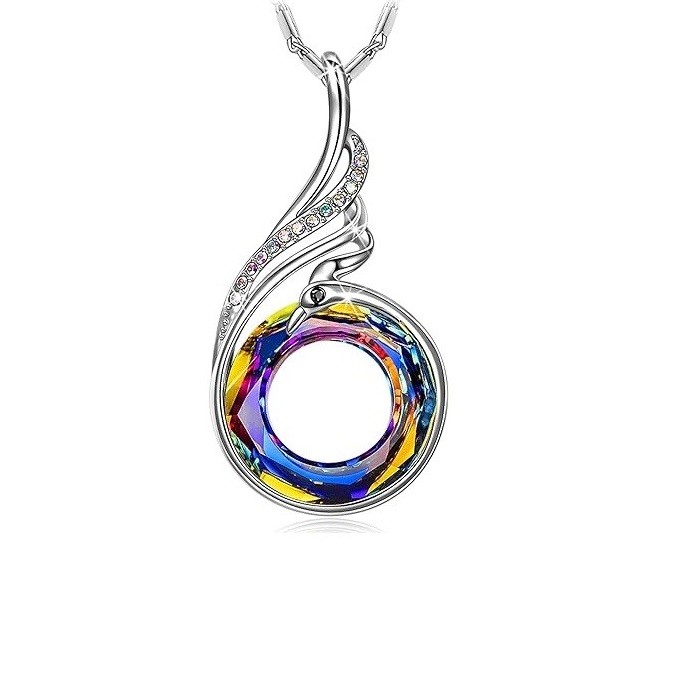 Kate Lynn "Rise From the Ashes Phoenix Necklace Made with Crystals from Austria, 18"+2" Necklace, Packaged with Jewelry Box, Birthday Gift for Women, Symbol of Luck and Renewal