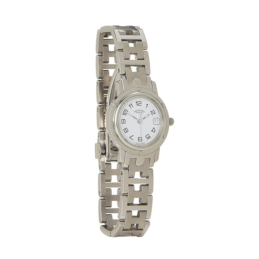 Hermes Hermès, Pre-Loved Stainless Steel Clipper PM, Silver