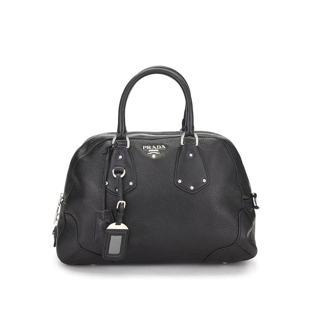 Prada Pre-Loved Black Vitello Daino Bowler, Black