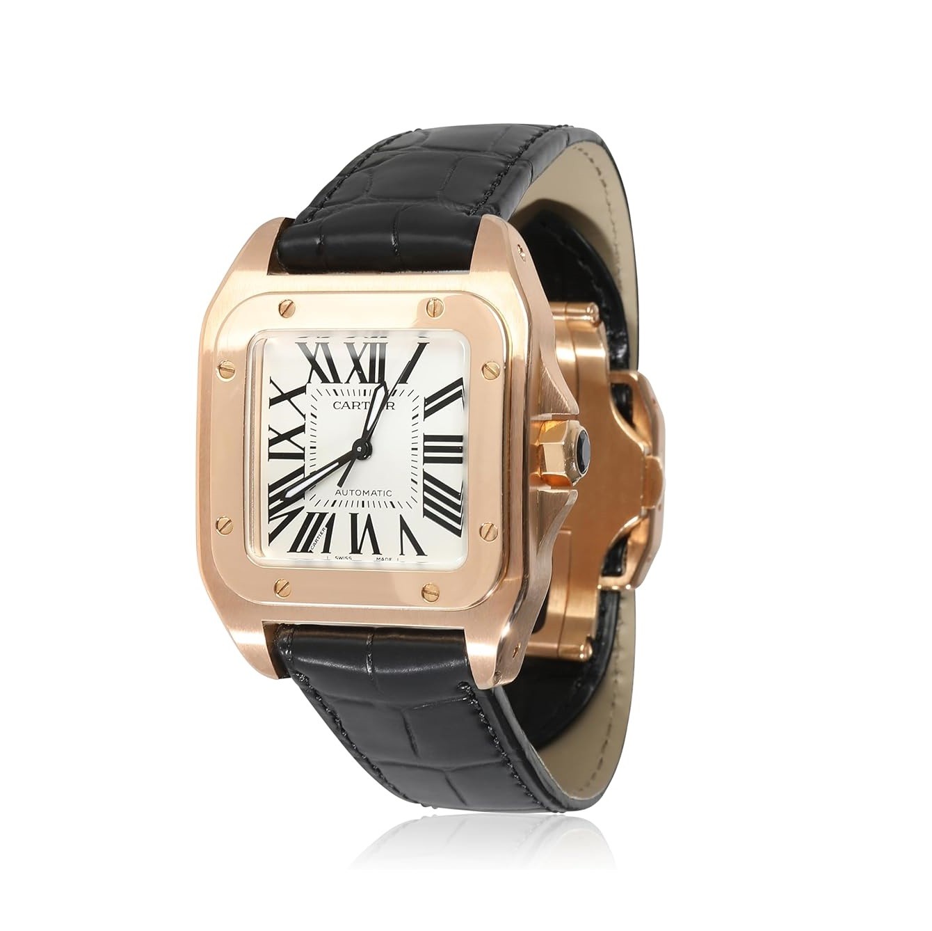 CARTIER Pre-Loved, Santos de Cartier, Santos 100 de Cartier, 7.50, 18K Rose Gold